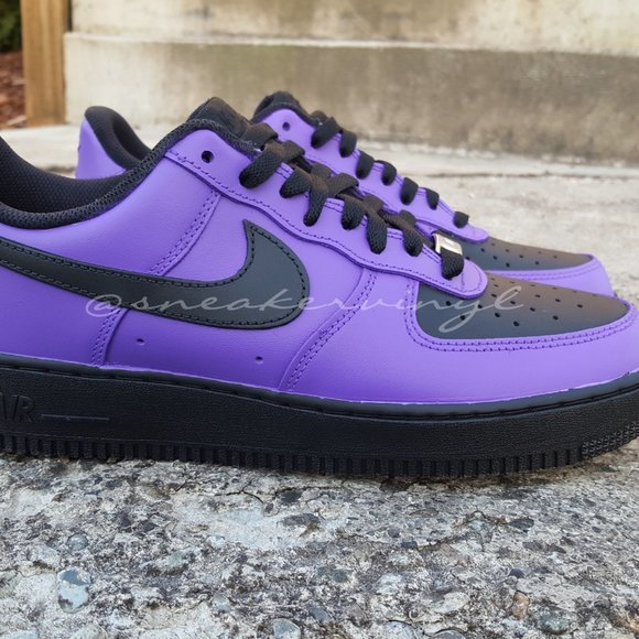 Nike Air Force 1 Low Black n Purple Custom NWT - Picture 3 of 9